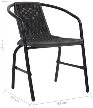 vidaXL Gartenstühle 2 Stk. Kunststoff Rattan-Optik und Stahl 110 kg (312494)
