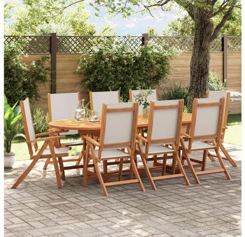 vidaXL Gartenst&uuml;hle 8 Stk. Klappbar Massivholz Akazie und Textilene (3279240)