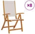 vidaXL Gartenstühle 8 Stk. Klappbar Massivholz Akazie und Textilene (3279240)