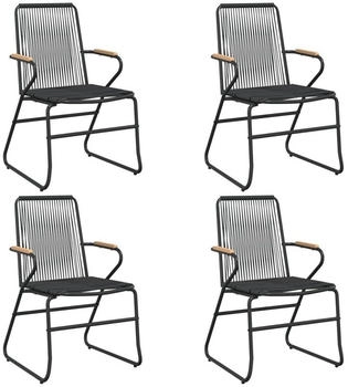 vidaXL Gartenstühle 4 Stk. Schwarz 58x59x85,5 cm PVC Rattan (312174)