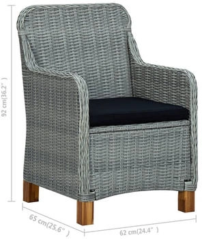 vidaXL Gartenstühle mit Kissen 2 Stk. Poly Rattan Hellgrau (313317)