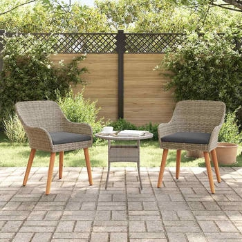 vidaXL Gartenstuhl 2 pcs Schwarz 55 x 62,5 x 82 cm Poly-Rattan (42006213)