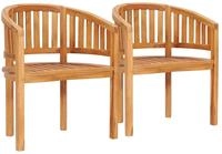 vidaXL Bananenst&uuml;hle 2 Stk. Massivholz Teak
