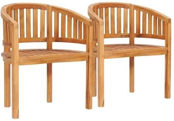 vidaXL Bananenst&uuml;hle 2 Stk. Massivholz Teak (48019)
