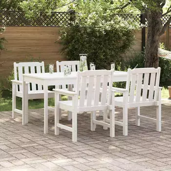 vidaXL Garten-Essstuhl 4 pcs Weiß 65,5 x 55,5 x 88 cm Plastik (3335795)