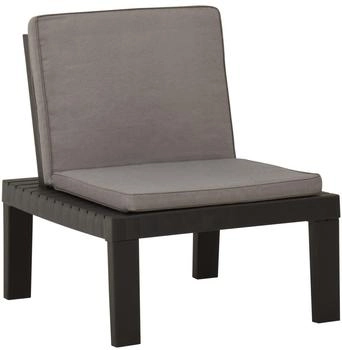 vidaXL Garten-Lounge-Stuhl mit Auflage Kunststoff Grau (315847)