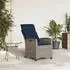 vidaXL Gartensessel mit Beistelltisch Verstellbar Grau Poly Rattan (4108273)