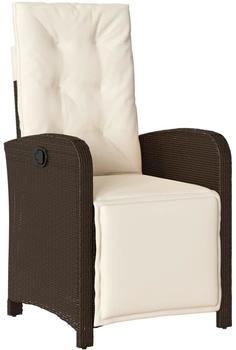 vidaXL Gartensessel mit Fußteil 2 Stk. Verstellbar Braun Poly Rattan (365194)