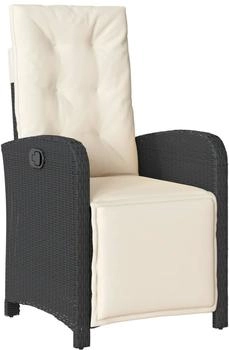 vidaXL Gartensessel mit Fußteil 2 Stk. Verstellbar Schwarz Poly Rattan (365192)