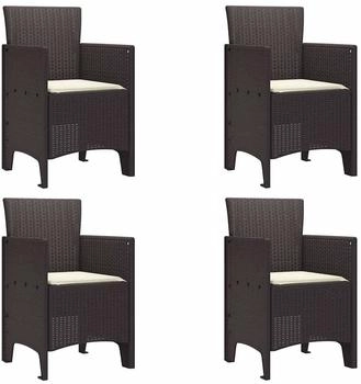vidaXL Gartenstuhl 4 pcs Braun 53 x 49 x 85 cm PP (847477)