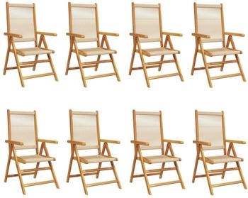 vidaXL Gartenstuhl Verstellbar 4 Stk. Beige Massivholz Akazie (3214535)