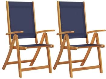 vidaXL Gartenstühle 2 Stk. Klappbar Massivholz Akazie und Textilene (4008422)