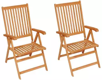 vidaXL Gartenstühle 2 Stk. mit Creme Kissen Massivholz Teak (3062378)