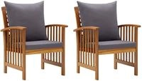 vidaXL Gartenst&uuml;hle mit Kissen 2 Stk. Akazie Massivholz