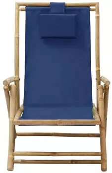 vidaXL Relaxstuhl Verstellbar Marineblau Bambus und Stoff (313025)