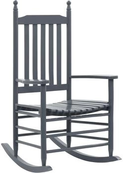 vidaXL Schaukelstuhl mit Gebogener Sitzfl&auml;che Grau Pappelholz (45698)