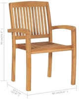 vidaXL Stapelbare Gartenst&uuml;hle 4 Stk. Massivholz Teak