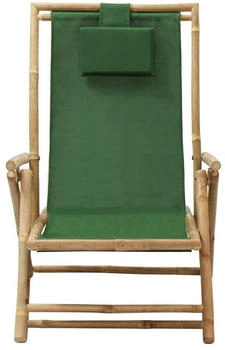 vidaXL Relaxstuhl Verstellbar Grün Bambus und Stoff (313027)