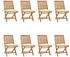 vidaXL Klappbare Gartenstühle mit Kissen 8 Stk. Massivholz Teak (3072863)
