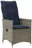 vidaXL Gartensessel Verstellbar mit Kissen Grau Poly Rattan (365642)