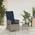 vidaXL Gartensessel Verstellbar mit Kissen Grau Poly Rattan (365642)
