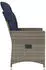 vidaXL Gartensessel Verstellbar mit Kissen Grau Poly Rattan (365642)