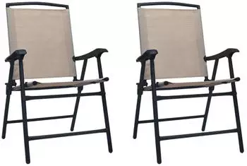 vidaXL Klappbare Gartenstühle 2 Stk. Textilene Taupe (47925)