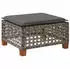 vidaXL Gartenhocker mit Kissen Grau 63,5x56x32 cm Poly Rattan (365933)