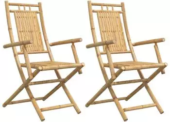 vidaXL Gartenstühle 2 Stk. Klappbar 53x66x99 cm Bambus (368038)