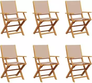 vidaXL Gartenstühle 2 Stk. Taupe Massivholz Akazie & Stoff (367671)