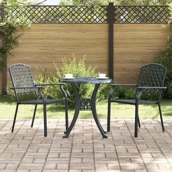 vidaXL Gartenstühle 2 Stück Stapelbar Anthrazit Stahl (362775)