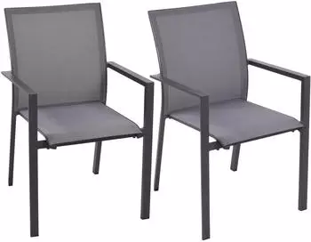 Garden Pleasure Stapelstuhl Rana 2er-Set Anthrazit