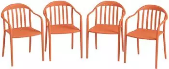 Outsunny Balkonstühle 4er-Set Kunststoff 57x54x78cm Rot