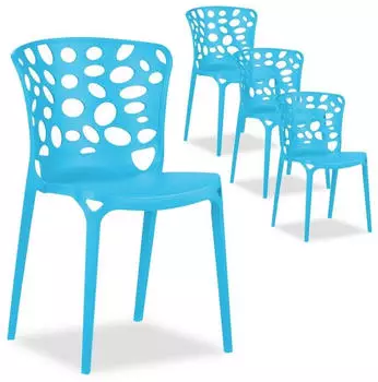 Homestyle4u Gartenstuhl 4er Set Blau 2457
