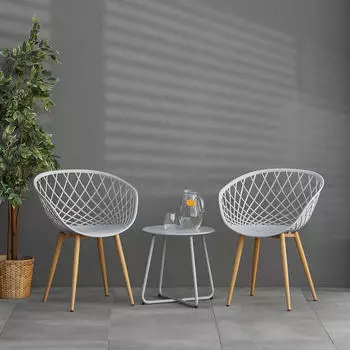 Homestyle4u Gartenstuhl 2er Set in Grau 2818