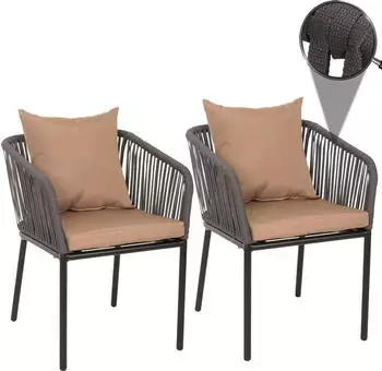 MCW 2er-Set Gartenstuhl N41 anthrazit/Taupe