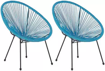 Beliani Cocktailsessel 90x70x87 Blau Schwarz