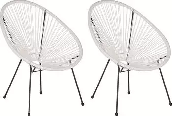 Beliani Cocktailsessel 90x70x87 Weiß Schwarz