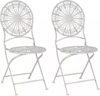 Beliani Gartenstuhl Weiß 47x45x94