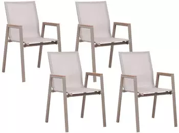 Beliani Gartenstuhl 56x56x90 Heller Holzfarbton Grau
