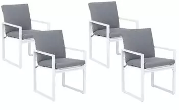 Beliani Gartenstuhl 51x54x89 Grau Weiß