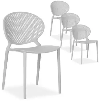 Homestyle4u Gartenstuhl 4er Set Grau 2472