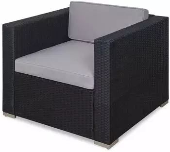 Svita Rattan Sessel Ergänzung Zubehör Polyrattan Couch California Lugano Schwarz