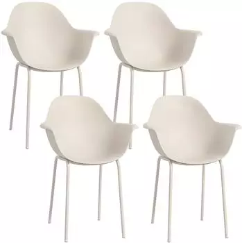 Outsunny Gartenstuhl 4er Set mit Rückenlehne 59x55x84cm