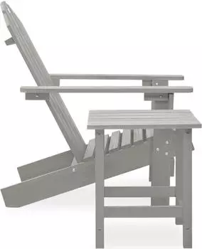 vidaXL Adirondack-Gartenstuhl mit Tisch Massivholz Tanne Grau