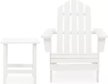 vidaXL Adirondack-Gartenstuhl mit Tisch Massivholz Tanne Weiß