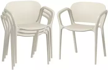 Outsunny Balkonstühle 4er-Set Kunststoff 60x56x75cm Weiß