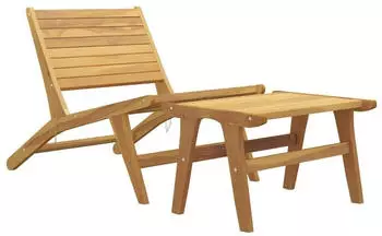 vidaXL Gartenstuhl mit Fußstütze Massivholz Teak (319154)