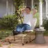 Outsunny Rattan Relaxsessel mit Hocker Stahl 93x65x80cm CremeWeiß