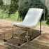 Outsunny Rattan Relaxsessel mit Hocker Stahl 93x65x80cm CremeWeiß